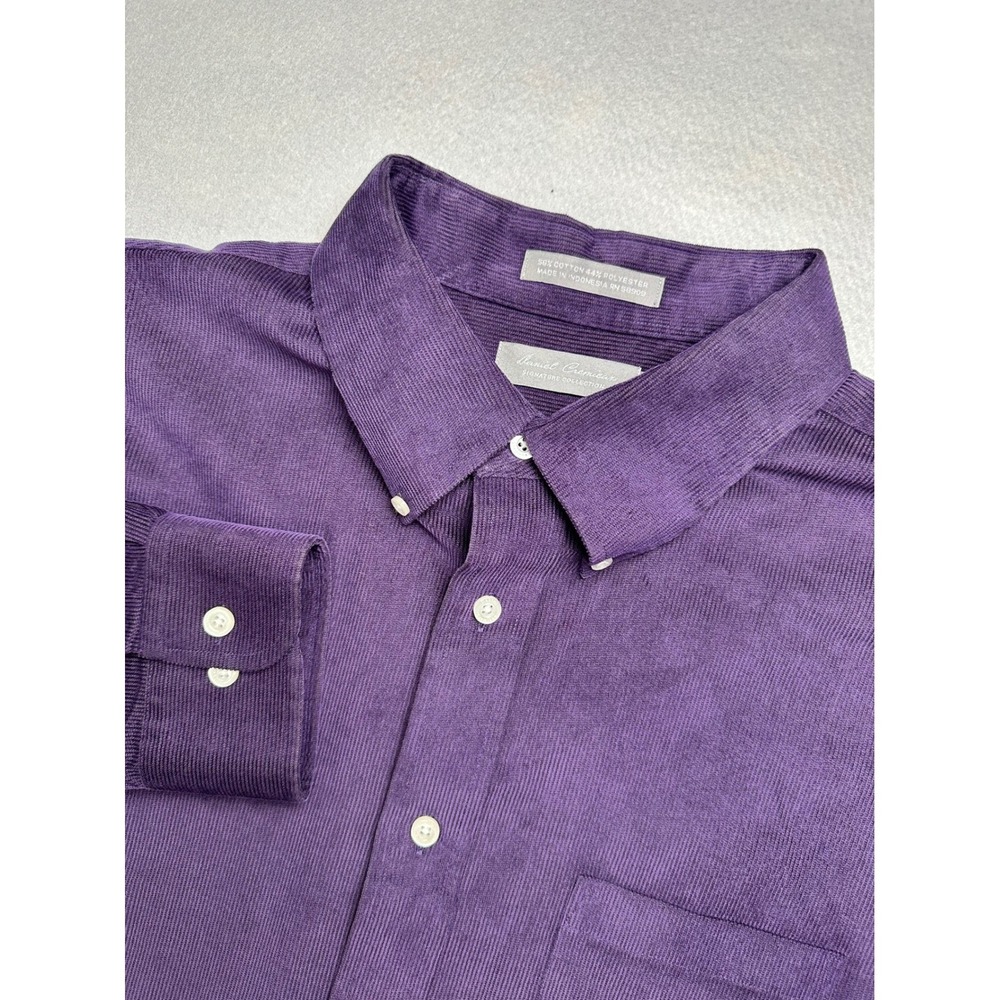 Daniel Cremieux Button Down Shirt Mens XL Purple Corduroy Signature Collection